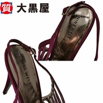 【大黒屋82】NineWest ナインウエスト アンクルストラップサンダル レディース ワインレッド サイズ 24.5_画像9