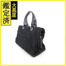 CHANEL シャネル マトラッセ ハンドバッグ ブラック デニム 【473】_画像2