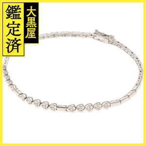 JEWELRY　ノンブランドジュエリー　ブレスレット　K18WG　D0.35　5.7g　 2144000129731　【437】