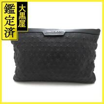 JIMMY CHOO ジミーチュウ クラッチバッグ スタースタッズ ブラック レザー【473】_画像1