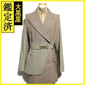 FENDI　フェンディ　衣類　千鳥格子　ウールジャケット　3点セット　レディース38　ベージュ/ブラウン　ウール　【200】