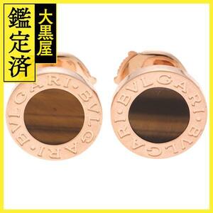 BVLGARI　ブルガリ　ブルガリブルガリピアス　ピンクゴールド　タイガーアイ　約3.6g　2147100438970　【432】