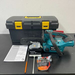 d☆●62 makita 充電式チェーンソーMUC204D 18Vバッテリー 付き 電動工具 大工道具 切断機 工具箱付き　取扱説明書付き 替刃付き　マキタ 