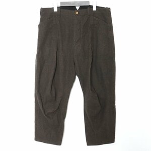 ARAKI YUU Curved Cropped Pants サイズ1 Charcoal Ligth Brown TEP08-TEKOWO02 アラキユウ ウール パンツ クロップド