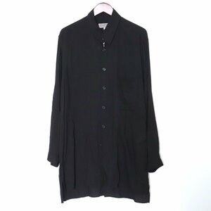 YOHJI YAMAMOTO 19AW 襟アシメ長袖シャツ サイズ2 ブラック HC-B20-201 ヨウジヤマモト ブラウス