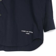 COMME DES GARCONS HOMME 22AW 綿タイプライター 製品洗 レギュラーカラー L/S XS ネイビー HJ-B004 コムデギャルソンオム 長袖シャツ_画像4