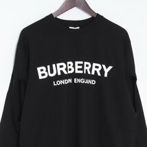 未使用 BURBERRY 穴あきデザイン L/S TEE Mサイズ ブラック 8025663 バーバリー ロゴ ロングスリーブ Tシャツ 長袖カットソー_画像3