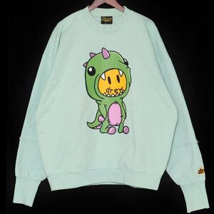 DREW HOUSE DINO CREW NECK SWEAT Lサイズ ミントグリーン ドリューハウス ディノクルーネックスウェットトレーナー