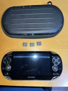  SONY PSVITA PCH-1100 本体 wifi モデル 動作品 初期化 プレイステーション ヴィータメモリーカード32GB×2枚、64GB1枚付き 送料無料