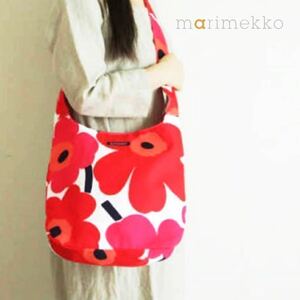 【マリメッコmarimekko／新品】CLOVER PIENI UNIKKO／ウニッコ ショルダーバッグレディース／042630 001／レッド花柄／MR000206