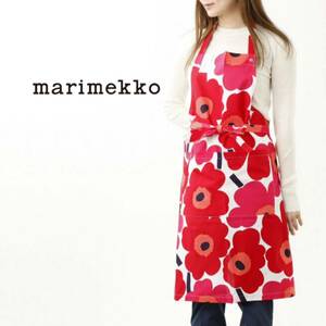 《マリメッコmarimekko／新品》ピエニ ウニッコ エプロン PIENI UNIKKO APRON ／064161 001／ホワイト/レッドMR000690