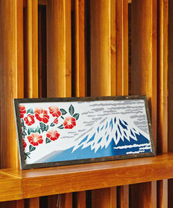 カヤ　注染 手ぬぐい　（冬富士）　てぬぐい　富士山　椿　花　富士　手拭い　日本製
