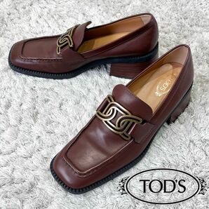 【美品】TOD’S トッズ Kate ケイト レザーローファー ヒール 37 ビットローファー イタリア