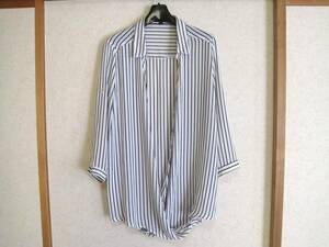 &byP&D Pinky & Diane [ Pinky&Dianne ] pin large 7 minute sleeve stripe shirt blouse 38 white black stylish cool [ beautiful goods ]