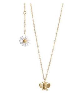 デイジーネックレス 個性的デザイン 蜂と花のネックレス セレブ ゴールドネックレス 85