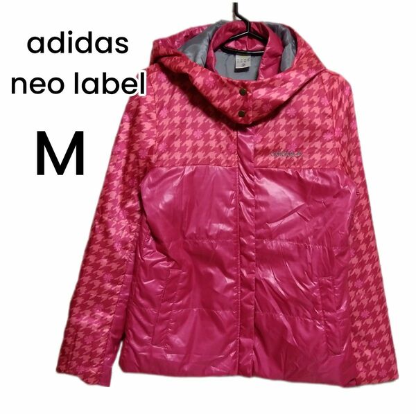 【adidas neo label】花柄 ピンク ナイロンジャケット Mサイズ