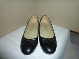 * beautiful goods! Ginza Kanematsu. . ribbon Flat ballet pumps black 23.5cm*SY130222