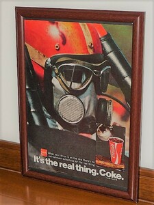 1971年 USA '70s 洋書雑誌広告 額装品 Coca-Cola コカ・コーラ Coke ドラッグレーサー ドラッグスター Dragster ( A4サイズ )