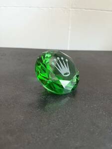 rolex ロレックス ガラス ペーパーウェイト Paper weight rare green glass object オブジェ ノベルティ ダイアモンド型　vintage display