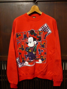 USA古着　90s MICKEY UNLIMITED スウェット シャツ 赤 レッド ミッキー マウス ディズニー トレーナー