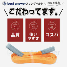 2本セット スリングベルト 4m 800kg 幅 25mm ベルトスリング 玉掛け 引っ越し 吊り具 荷重表 種類 運搬用ベルト 運搬用スリング 吊具_画像6