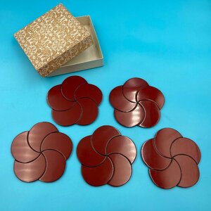[A8809O175].. plate . plum .5 pieces set pastry plate small plate retro New Year tea ceremony tea seat ... none Japanese-style tableware lacquer?