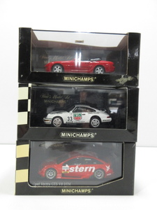 s21848-ty [送料950円] ジャンク○3個セット 1/43 ミニカー MINICHAMPS ポルシェ911 カレラ2 オペル ベクトラ GTS V8 DTM 他 [069-231230]