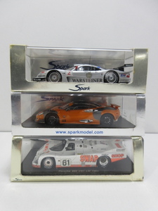 s21871-ty [送料950円] ジャンク○3個セット 1/43 ミニカー SPARK メルセデス CLK LMn2 スパイカー C8 ラヴィオレット他 [069-231231]