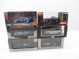 n73523-ty ジャンク○6個セット 1/43 ミニカー EBBRO Wits Schuco等 EXIGA 2.5i PORSCHE 911 GTS Cup [069-231231]