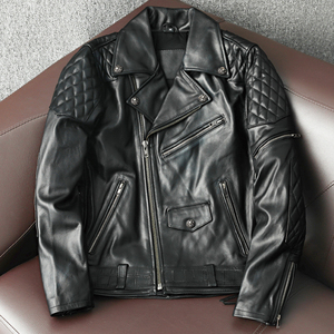 上質な本革 牛革レザージャケット男性バイクライディングハンサムスリム レザージャケットコートS～4XL