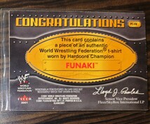 FLEER 2001 WWE CLASH FUNAKI EVENT-WORN T-SHIRT CARD_画像2