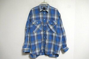 N6463:DAIWA PIER39(ダイワ ピア39)TECH ELBOW PATCH WORK SHIRTS FLANNEL 長袖シャツ(BE-87023)/青チェック/M：5