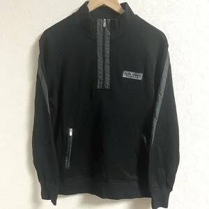 日本製◎【Mila schon sports】ミラショーン スポーツ ハーフ ジップ プルオーバー ゴルフ ウェア ブラック 黒 メンズ サイズL/2231NN