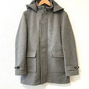 状態良好◎ 定価￥34,100【BEAMS HEART】ビームスハートウール フーデッド ダッフル コート アウター フード着脱 グレー サイズ46/Y268UU