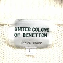 ラスト１着！【UNITED COLORS OF BENETTON】 ベネトン セーター ニット クルーネック レトロ 古着 長袖 ホワイト メンズ L /Y467ii_画像8