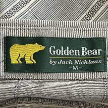 【Golden Bear】ゴールデンベア ポロシャツ 長袖 襟付き 紳士 ロゴ刺繍 薄手 ハーフボタン コットン ボーダー グレー系 メンズ M/Y1080ZZ_画像7