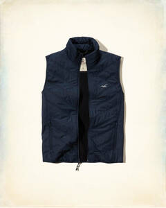 * ラスト * 新品 Hollister Softshell Quilted Vest ホリスター ソフトシェルキルティングベスト S / Navy *