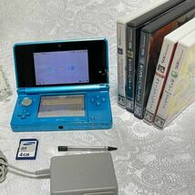 ニンテンドー Nintendo 3DS 本体 ライトブルー ACアダプター・ソフト5本 セット！_画像1