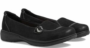 Clarks 25.5cm black n back Flat light weight soft slip-on shoes sneakers ballet Loafer black pumps RRR108