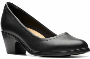 Clarks 23cm black pumps heel 5.5cm light weight office slip-on shoes sneakers ballet Loafer boots RRR109