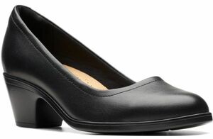 Clarks 26cm черный туфли-лодочки каблук 5.5cm легкий офис туфли без застежки спортивные туфли балет Loafer ботинки RRR109
