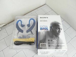 稀少動作確認済●SONY/ソニー ワイヤレスイヤホン MDR-XB80BS 防水 スポーツ向け Bluetooth対応 ブルー 箱 取説 付属品付