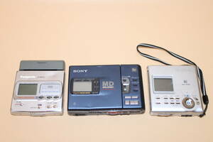 再生確認済み SJ-MR200 MZ-R30 DMC-L7R Portable MD Player WALKMAN MD本体計3台 ポータブルMDプレーヤー 再生正常 