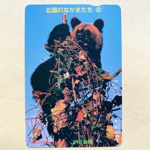 【使用済】 オレンジカード JR北海道 北国のなかまたち⑥ ヒグマ