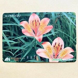 【使用済】 花オレンジカード JR北海道 エゾスカシユリ