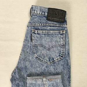 【80s】Levi's リーバイス 635-0204 BIG'E' 日本製 88年 デニム テーパード ジーンズ W31 パンツ ジップフライ 黒タブ ケミカルウォッシュ