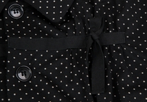 トリココムデギャルソンtricot COMME des GARCONS ドット切替リボン装飾スナップボタンシャツ 黒M 【レディース】_画像7
