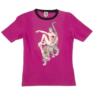  Jean-Paul Gaultier Jean Paul GAULTIER PARIS Leopard rubber print T-shirt pink 40 [ lady's ]