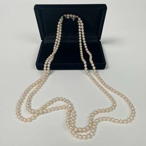 MIKIMOTO K14 WG 超ロング　180cm 234粒　128g 真珠 ネックレス アコヤ パールネックレス ミキモトセミラウンド　セミバロック