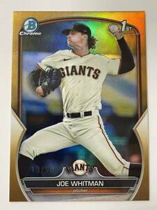 Joe Whitman Bowman Draft 1st Bowman Chrome Gold Refractor 13/50 ルーキーカード MLB 2023